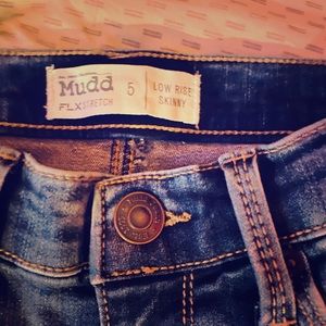 Blue distressed pants